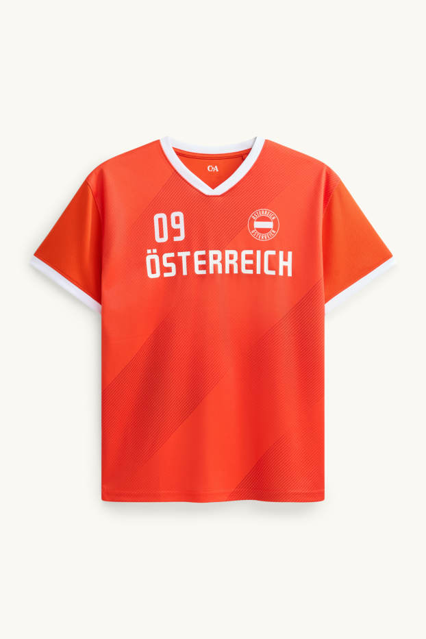 Kinder Jungen - Österreich - Kurzarmshirt - rot