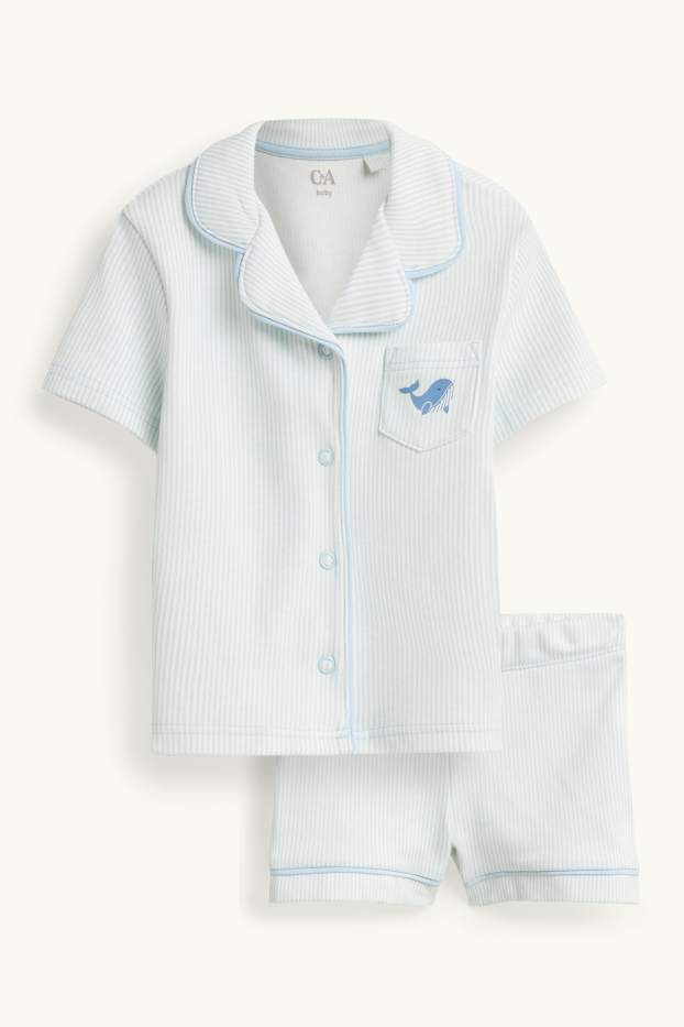 Bébés garçons - Baleine - pyjama pour bébé - 2 pièces - à rayures - bleu clair