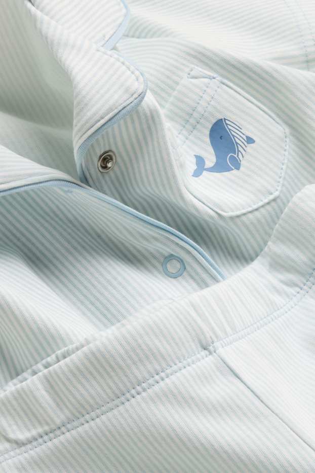 Bébés garçons - Baleine - pyjama pour bébé - 2 pièces - à rayures - bleu clair