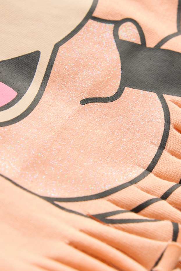 Kinder Mädchen - Minnie Maus - Kurzarmshirt - Glanz-Effekt - apricot