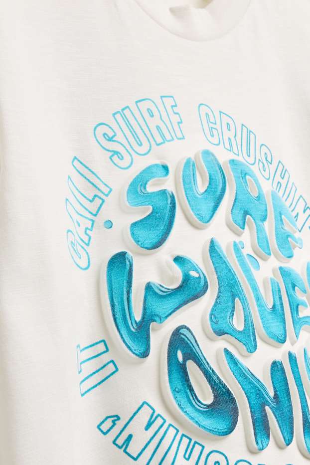 Kinder Jungen - Surfen - Kurzarmshirt - weiss