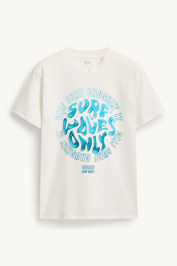 Kinder Jungen - Surfen - Kurzarmshirt - weiss