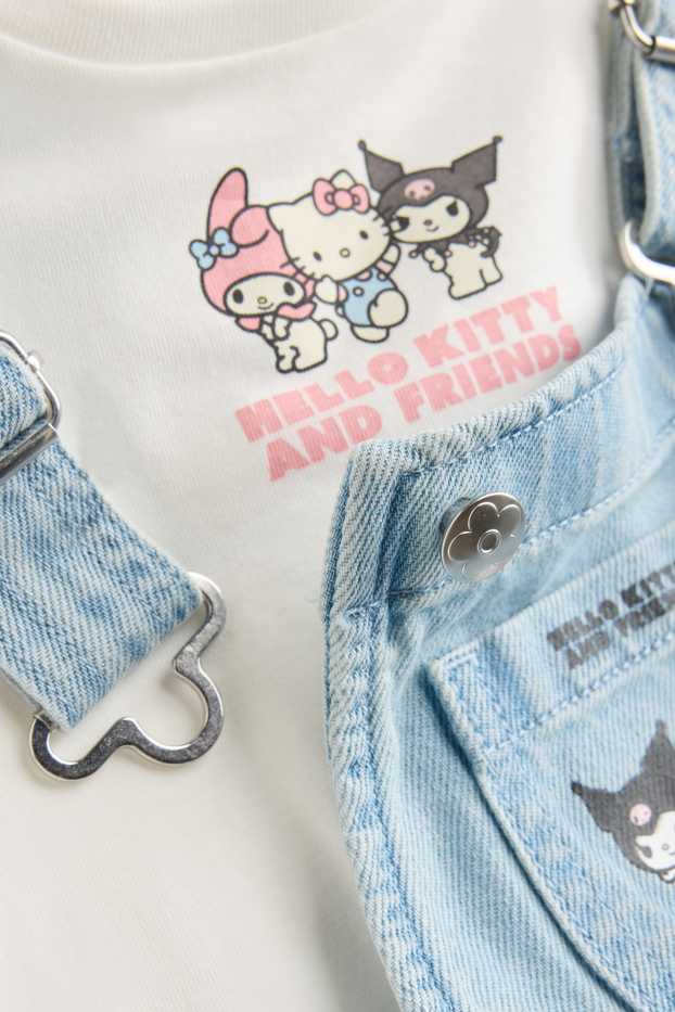Nena - Hello Kitty and Friends - conjunt - samarreta de màniga curta i pantalons de peto texans - texà blau clar