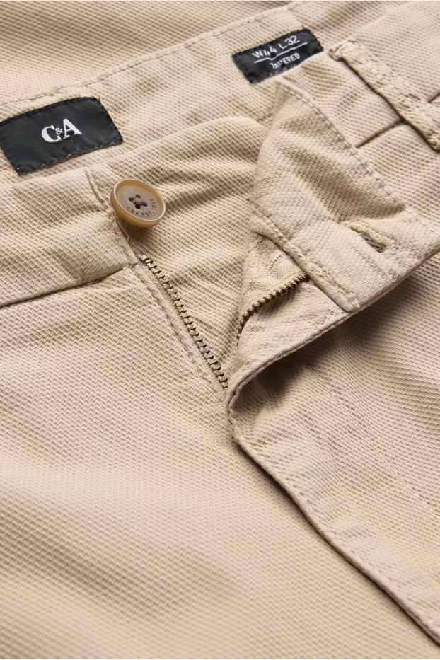 Herren - Chino - Tapered Fit - strukturiert - hellbeige