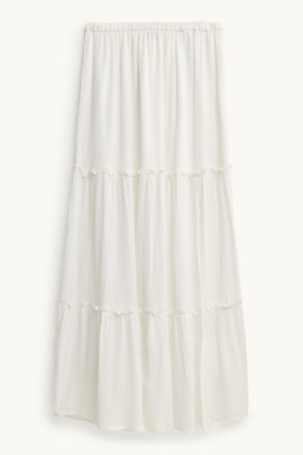 Femmes - Jupe - finition texturée - blanc