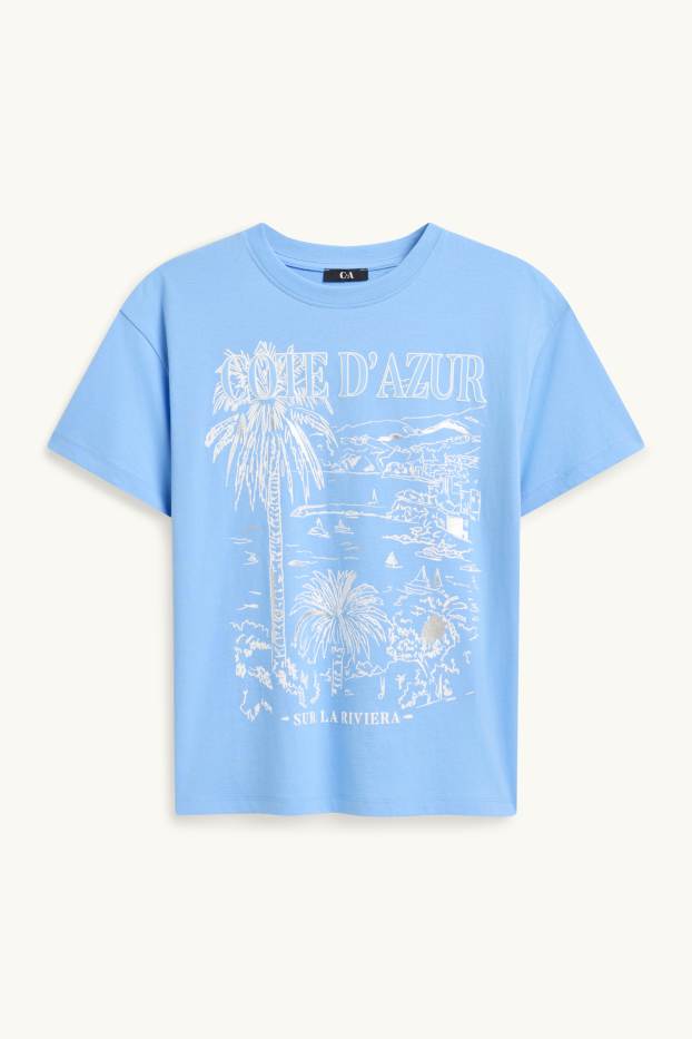 Donna - T-shirt - relaxed fit - azzurro