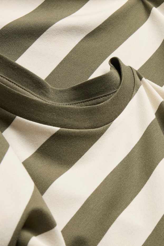 Damen - T-Shirt - Regular Fit - gestreift - grün