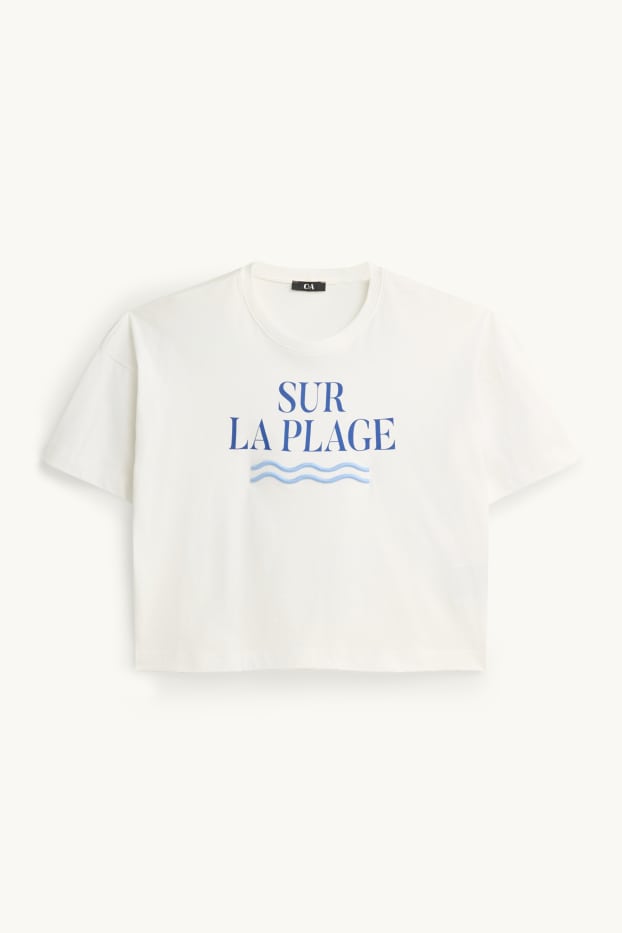 Femmes - T-shirt - Oversize - blanc