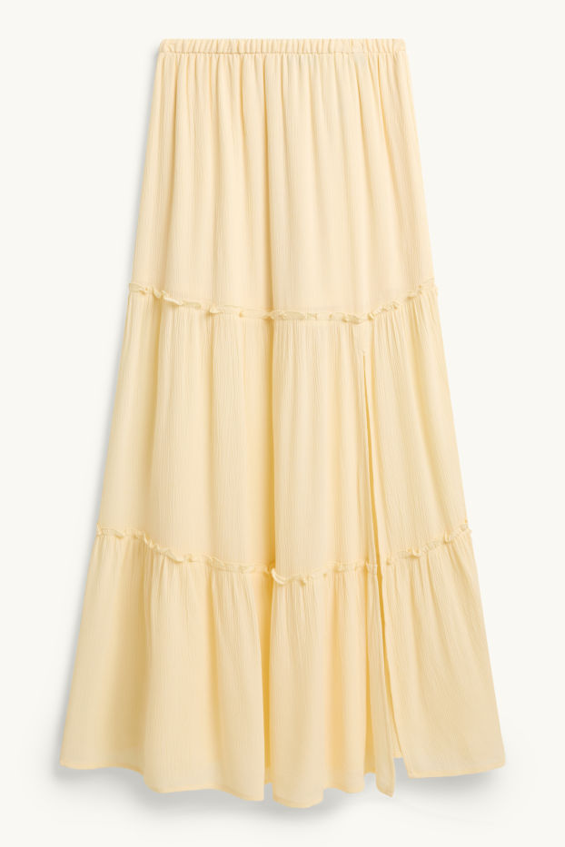 Femmes - Jupe - finition texturée - jaune