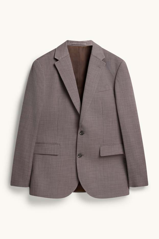 Uomo - Giacca coordinabile - regular fit - tessuto elasticizzato - marrone