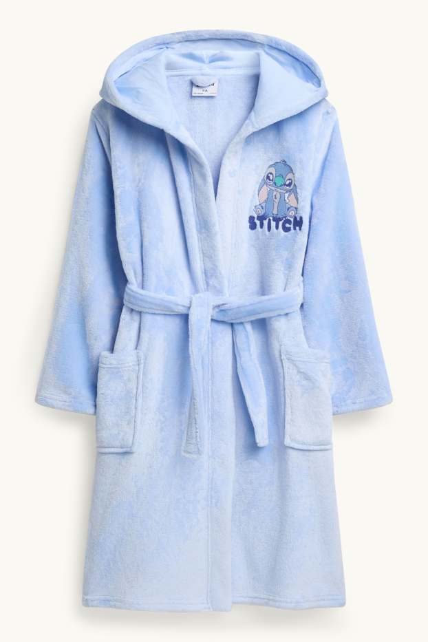 Kinder Mädchen - Lilo & Stitch - Bademantel mit Kapuze - blau