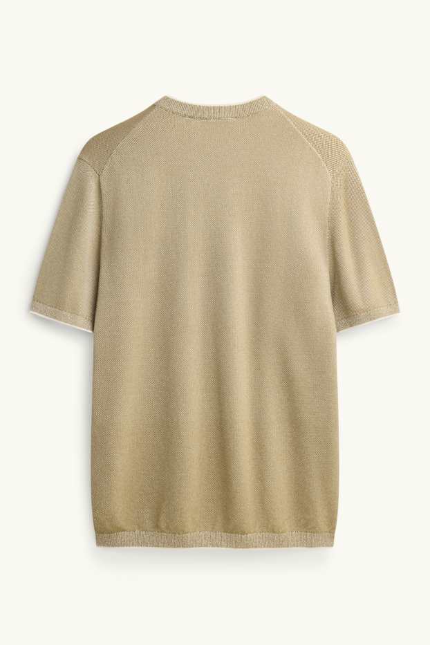 Herren - Strick-T-Shirt - Regular Fit - khaki
