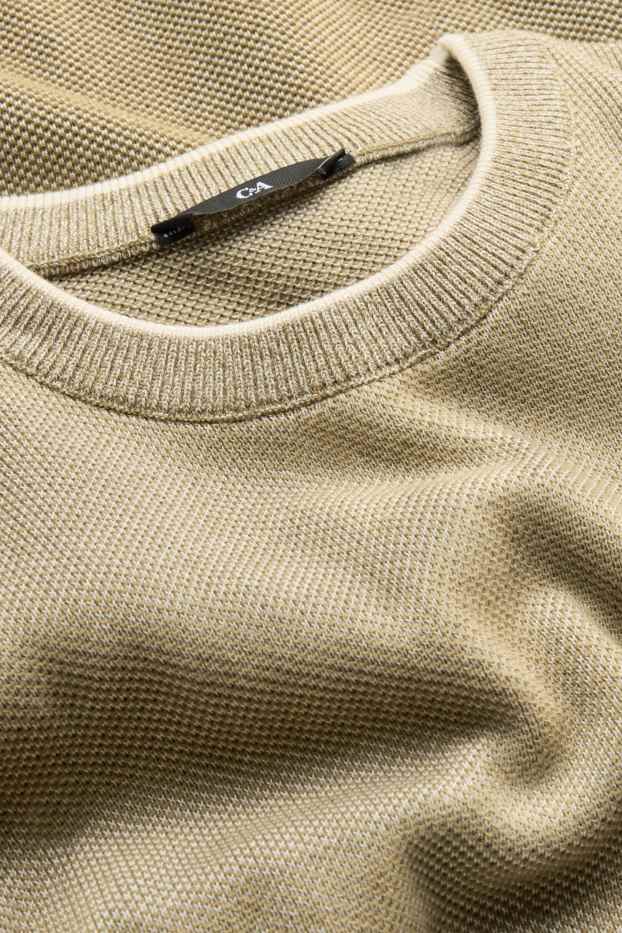Herren - Strick-T-Shirt - Regular Fit - khaki