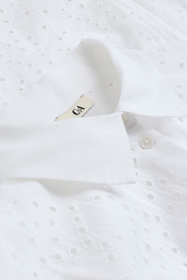 Femmes - Chemisier - broderie anglaise - blanc