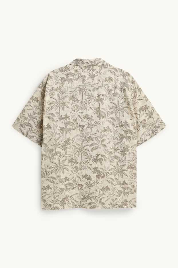 Herren - Hemd - Regular Fit - Reverskragen - gemustert - beige