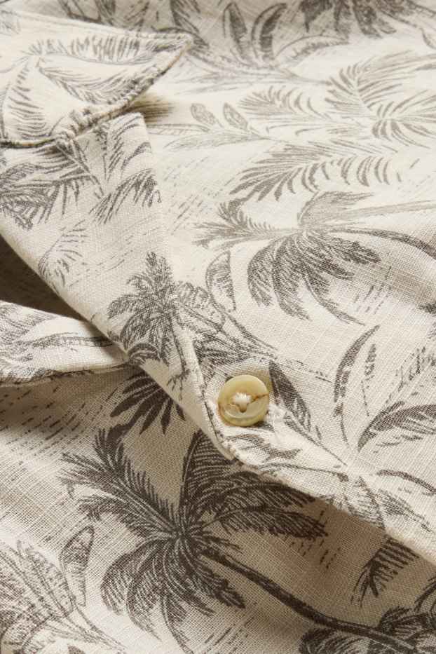 Herren - Hemd - Regular Fit - Reverskragen - gemustert - beige