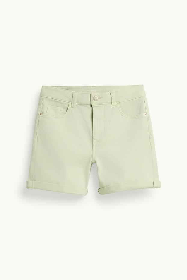 Dona - Texans curts - mid waist - verd clar