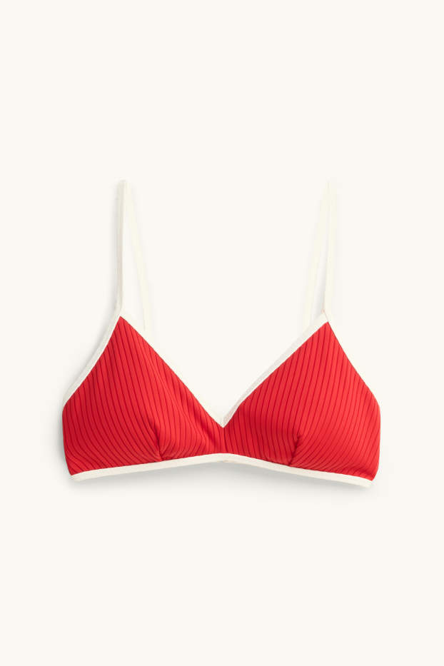 Women - Bikini top - padded - LYCRA® XTRA LIFE™ - textured - red