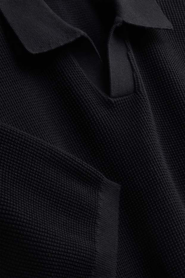 Home - Polo de punt - relaxed fit - negre