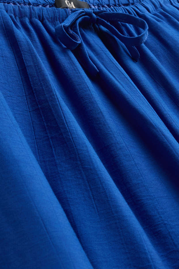 Femei - Pantaloni de stofă - talie înaltă - palazzo - albastru