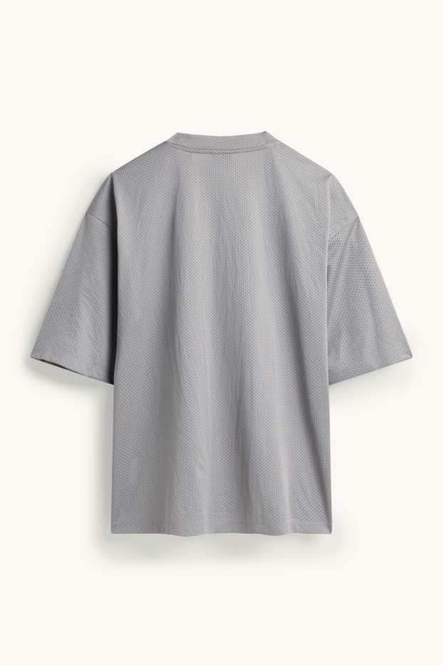 Pánské - Tričko - oversized - šedá