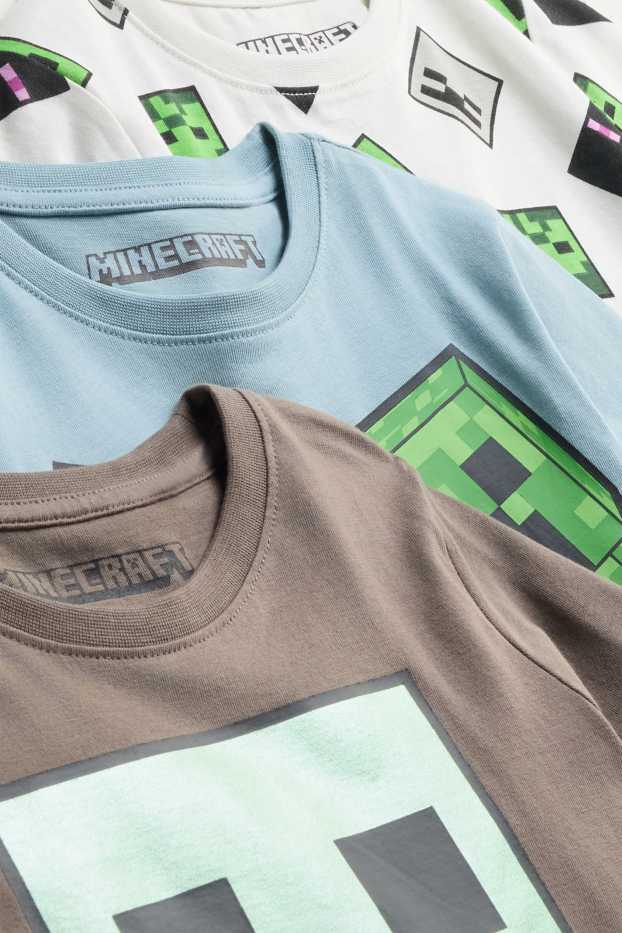 Kinder Jungen - Multipack 3er - Minecraft - Kurzarmshirt - braun