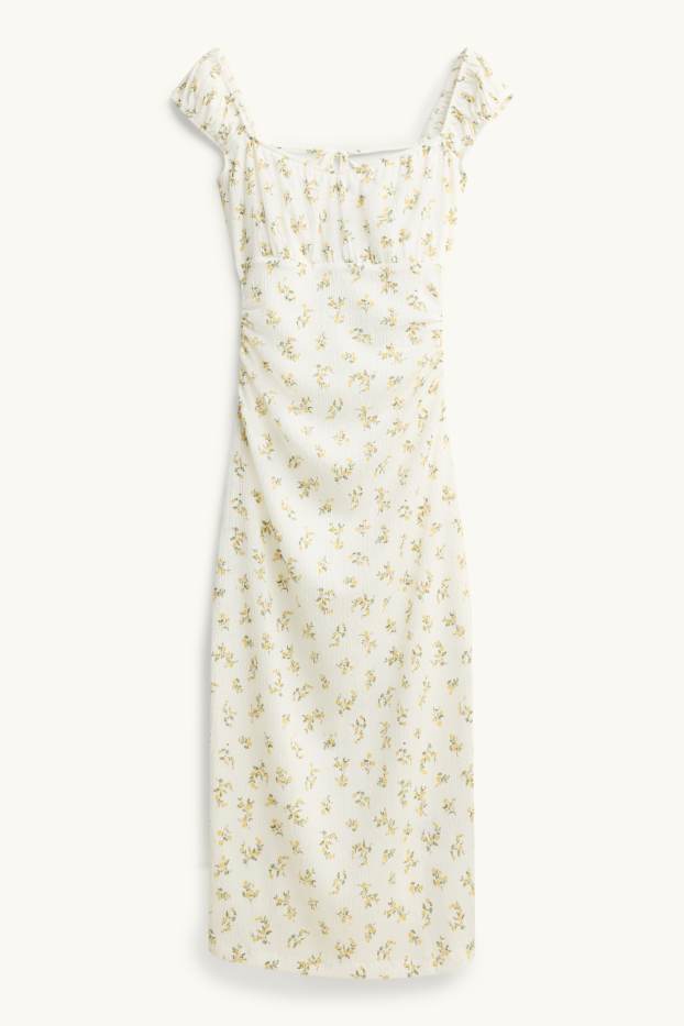 Donna - Vestito bodycon - a fiori - crema