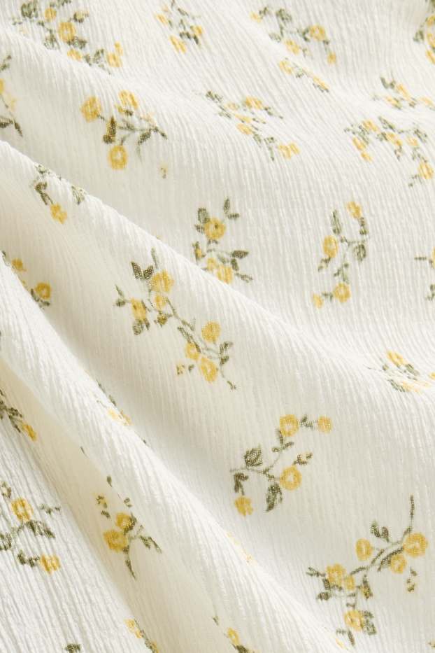 Donna - Vestito bodycon - a fiori - crema