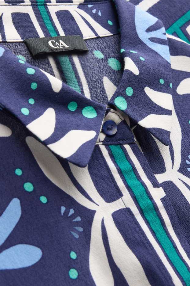 Damen - Bluse - gemustert - blau