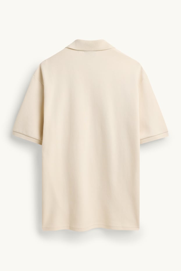 Pánské - Polokošile - relaxed fit - krémově bílá