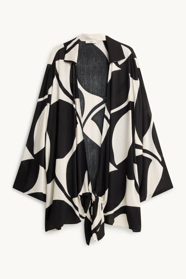 Women - Kimono - patterned - white / black