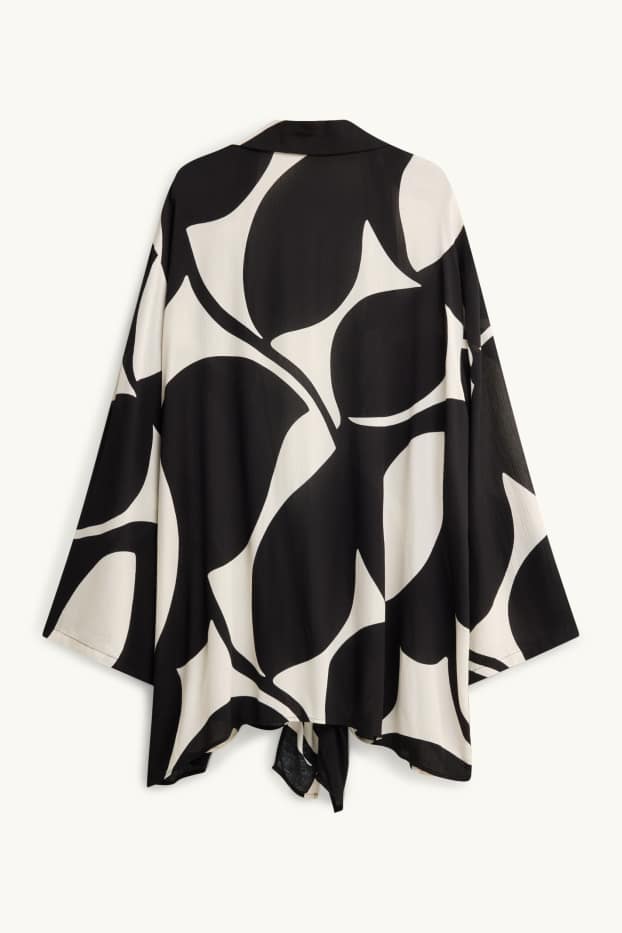 Women - Kimono - patterned - white / black