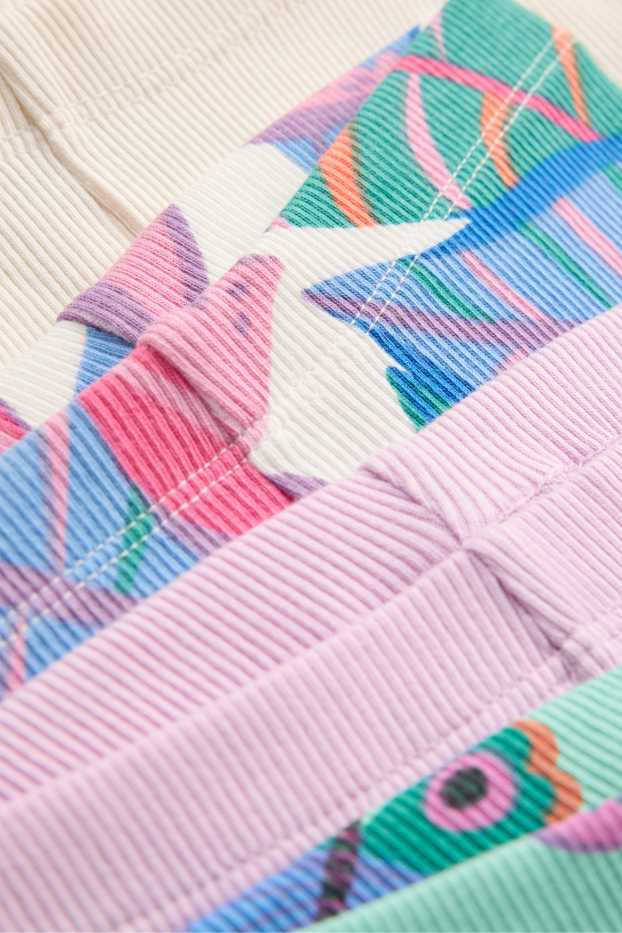 Children Girls - Multipack of 4 - cycling shorts - ribbed - green / pink