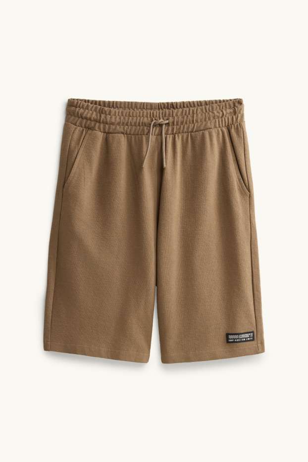 Children Boys - Bermuda shorts - textured - brown