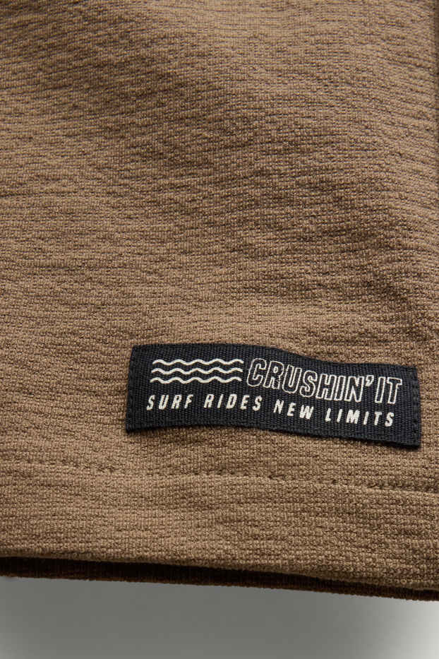 Children Boys - Bermuda shorts - textured - brown