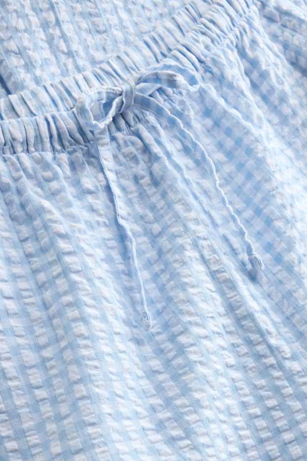 Femmes - Bas de pyjama - à carreaux - bleu clair