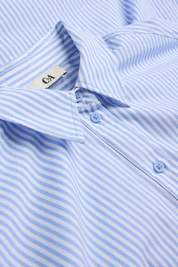 Damen - Hemdbluse - gestreift - hellblau