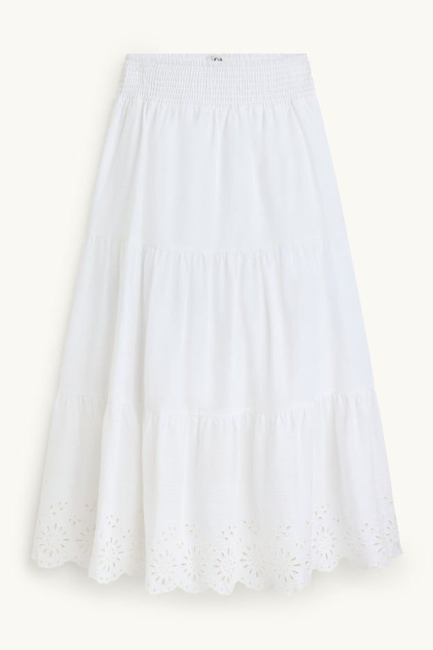 Dames - Rok - broderie Anglaise - wit