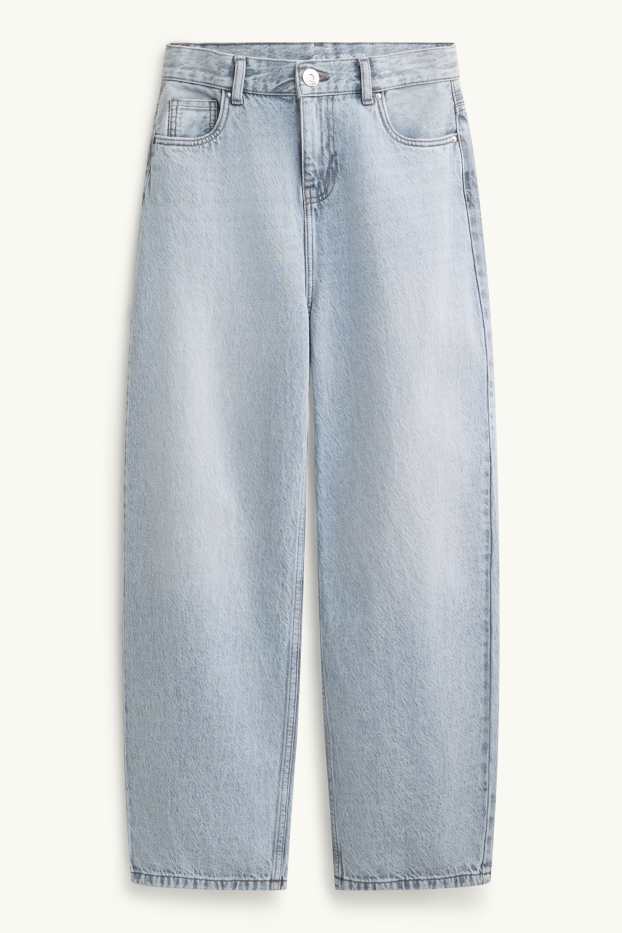 Bambine - Barrel jeans - azzurro