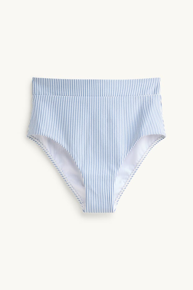 Femmes - Bas de bikini - high waist - LYCRA® XTRA LIFE™ - à rayures - blanc / bleu