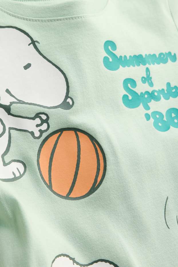 Kinder Buben - Peanuts - Kurzarmshirt - hellgrün