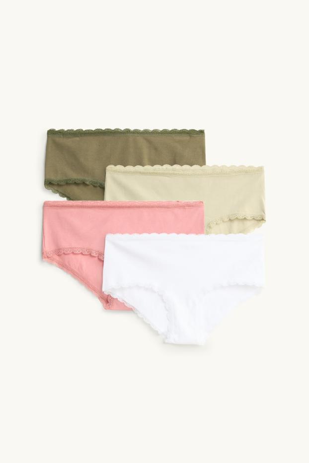 Dames - Set van 4 - hipster - groen / roze