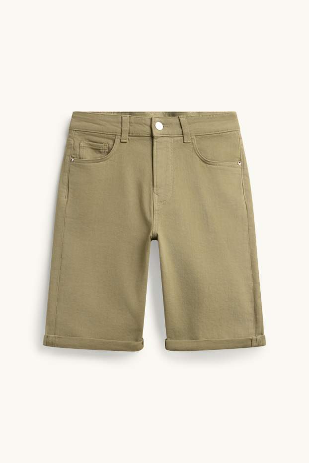 Damen - Jeans-Bermudas - khaki
