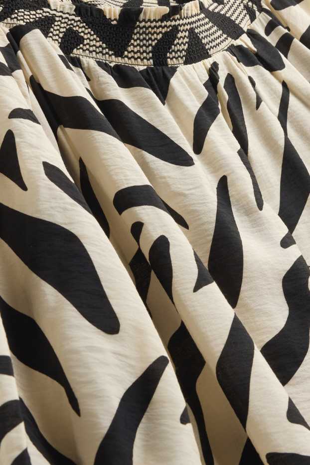 Femmes - Robe - à motif - noir / beige