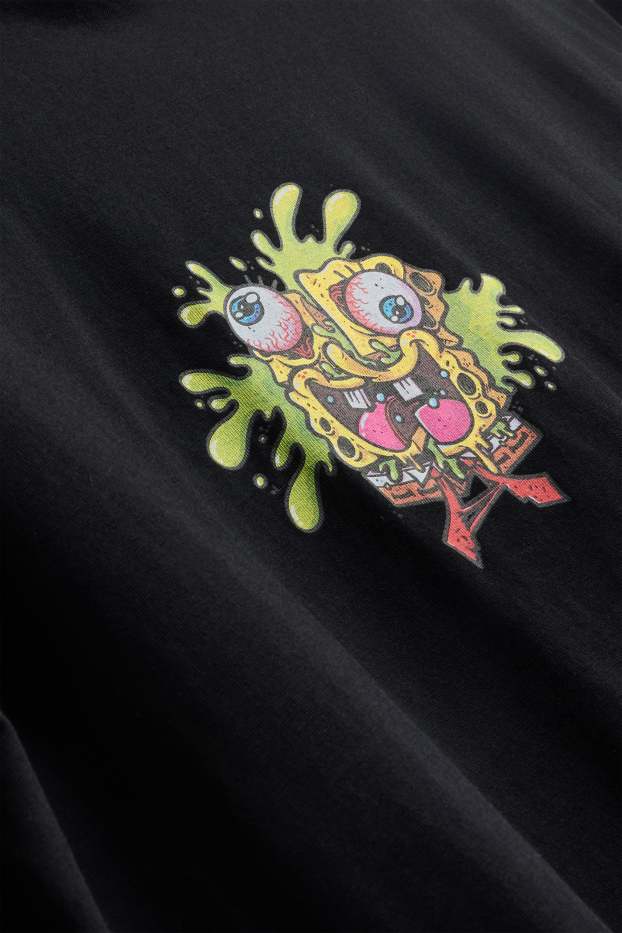 Herren - T-Shirt - Relaxed Fit - SpongeBob Schwammkopf - schwarz
