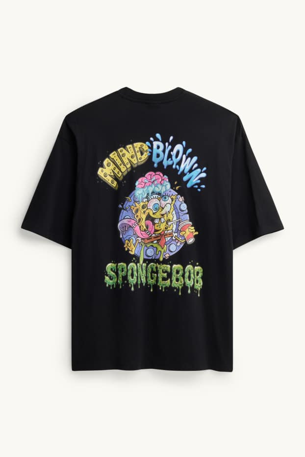 Herren - T-Shirt - Relaxed Fit - SpongeBob Schwammkopf - schwarz