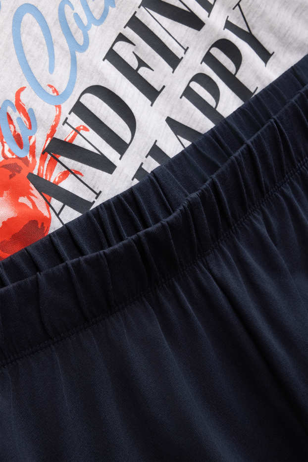 Dames - Shortama - blauw / grijs