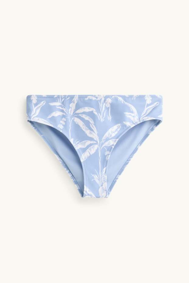 Dámské - Mini Me - dámský spodní díl bikin - mid waist - se vzorem - světle modrá
