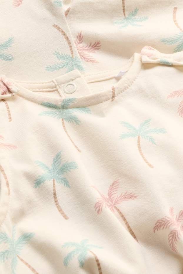 Baby: meisjes - Palmboom - babyjumpsuit - wit