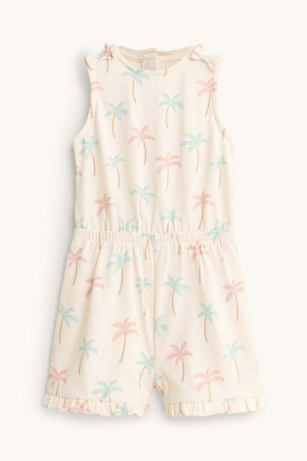 Baby: meisjes - Palmboom - babyjumpsuit - wit